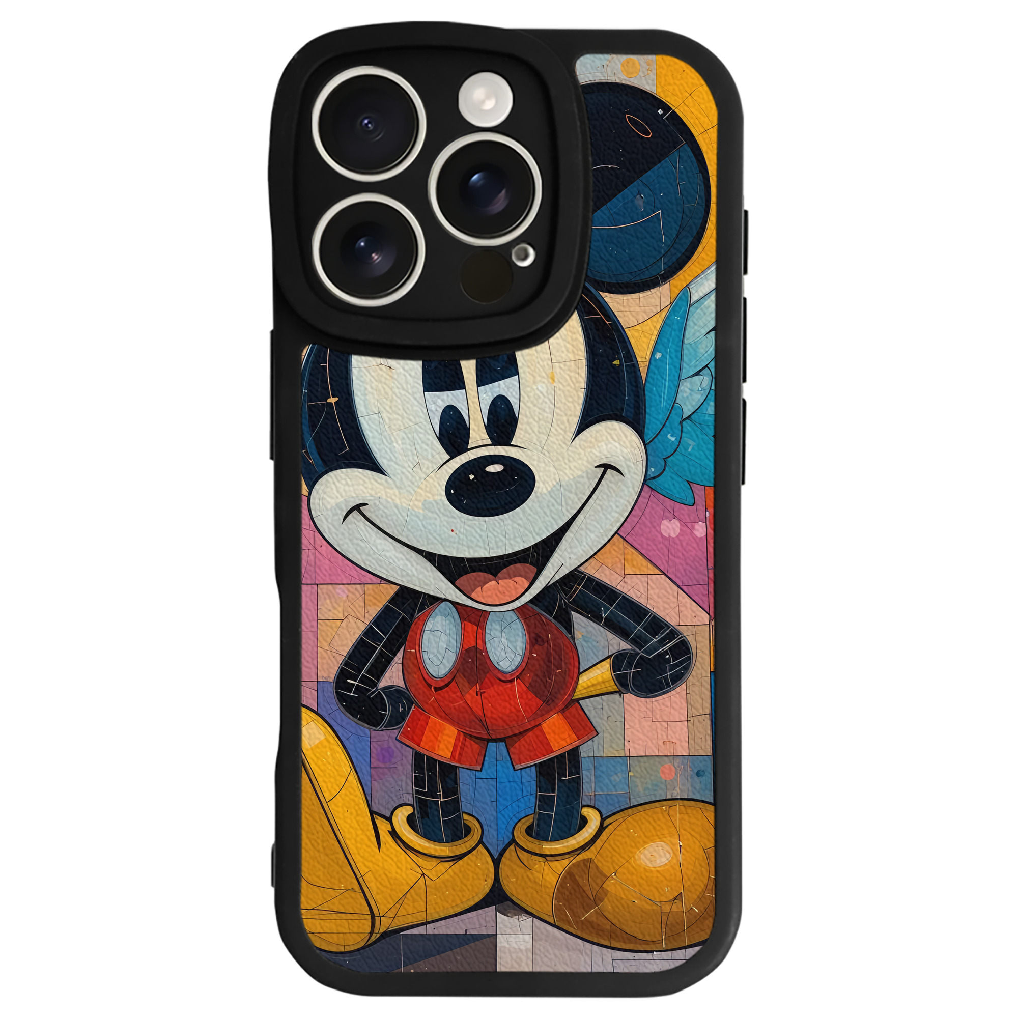 （画像用） ミッキーマウス Mickey Mouse 【iPhone 16シリーズ対応】シリコンスマホケース（レザー調） 材質：シリコン